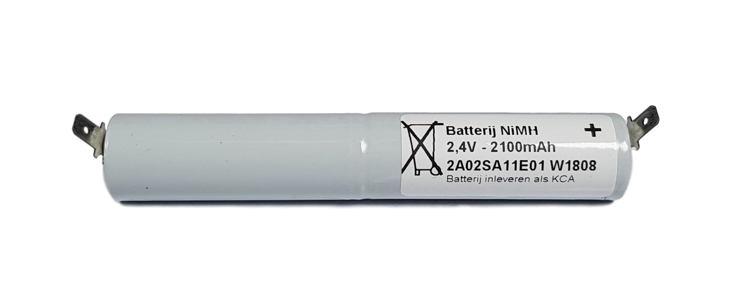 Noodverlichtingaccu Sanyo NiMH 2,4V 2100mAh A 2STAAF - Faston 4,8mm