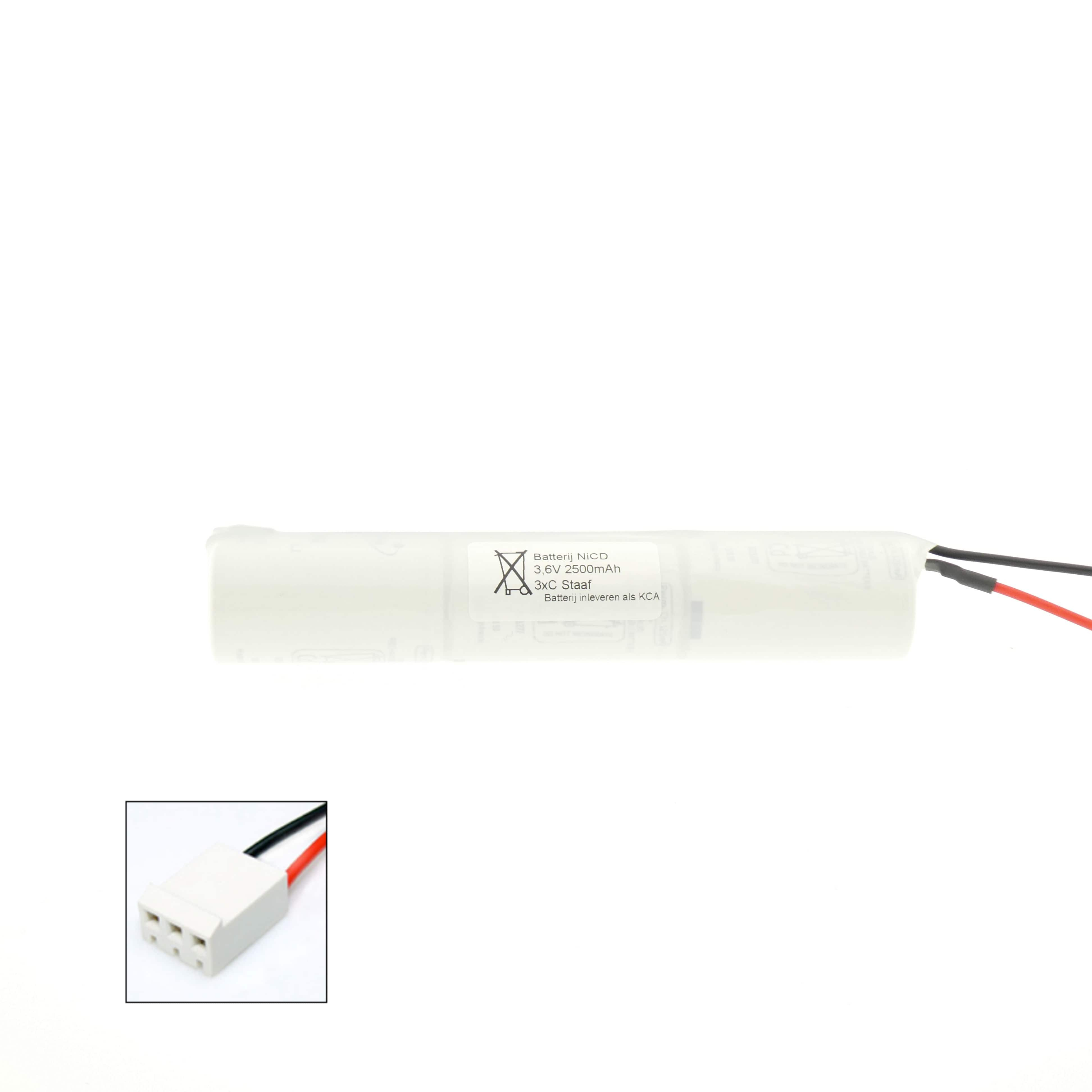 Arts Energy (Saft) NiCd 3,6V 2500mAh 3xC VNT staaf met S19 aansluiting