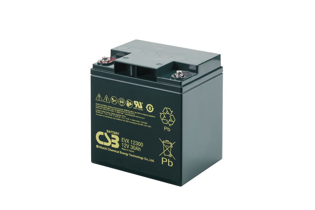 EVX12300 - 12V 30Ah Deep Cycle AGM loodaccu van CSB Battery