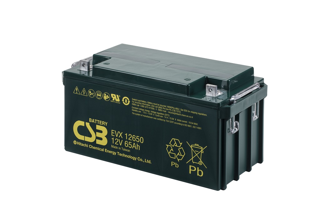 EVX12650 - 12V 65Ah Deep Cycle AGM loodaccu van CSB Battery