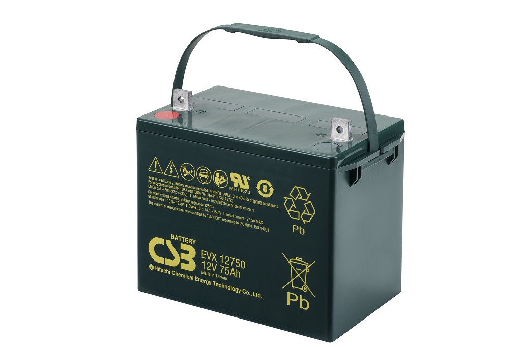 EVX12750 - 12V 75Ah Deep Cycle AGM loodaccu van CSB Battery