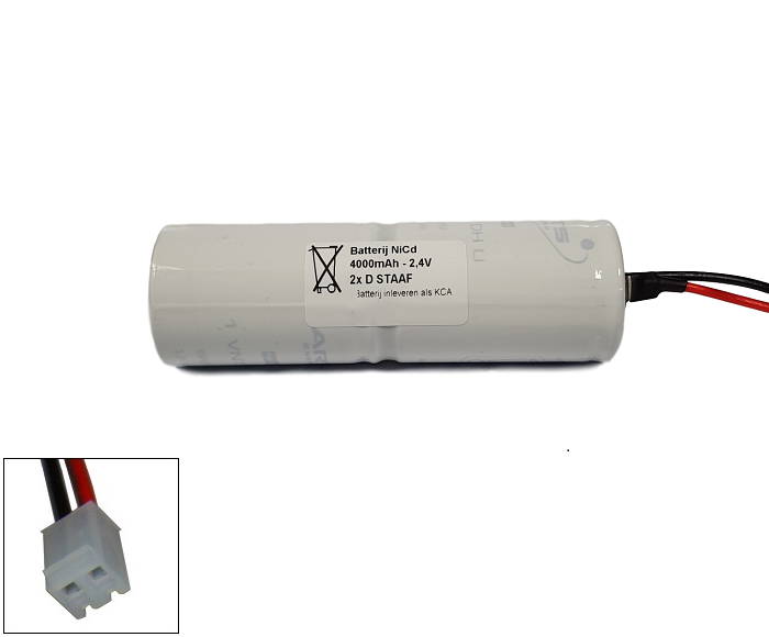 NiCd 2,4V 4000mAh 2xD HT staaf met S06 aansluiting