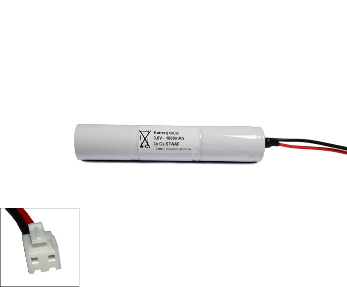 NiCd 3,6V 1800mAh 3xCs HT staaf met S04 aansluiting