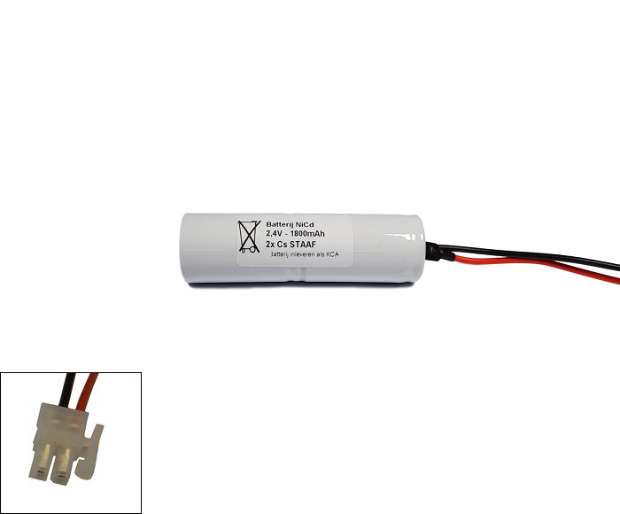 NiCd 2,4V 1800mAh 2xCs HT staaf met S05 aansluiting