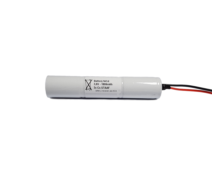 Noodverlichting accu NiCd 3,6V 1800mAh Cs 3STAAF - Draadaansluiting