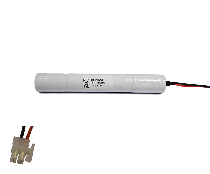 NiCd 4,8V 1800mAh 4xCs HT staaf met S05 aansluiting