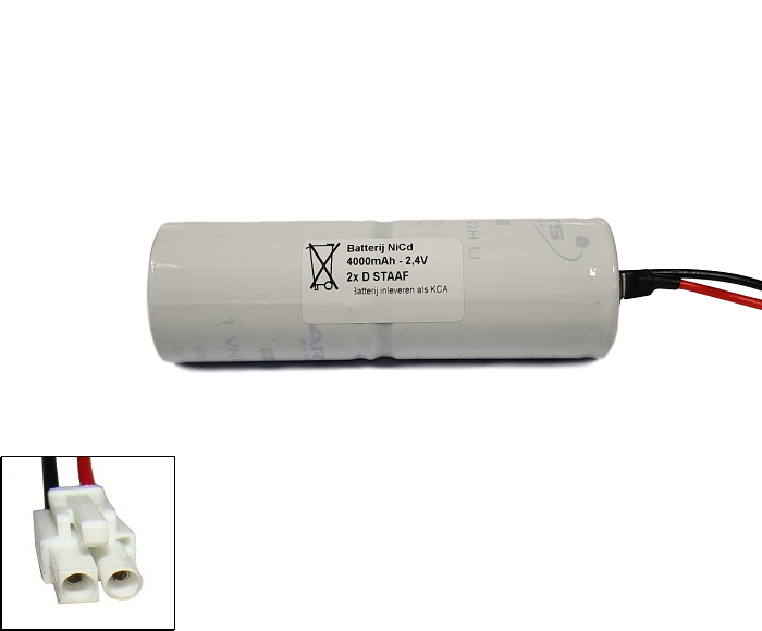 Arts Energy (Saft) NiCd 2,4V 4000mAh 2xD VNT staaf met S02 aansluiting