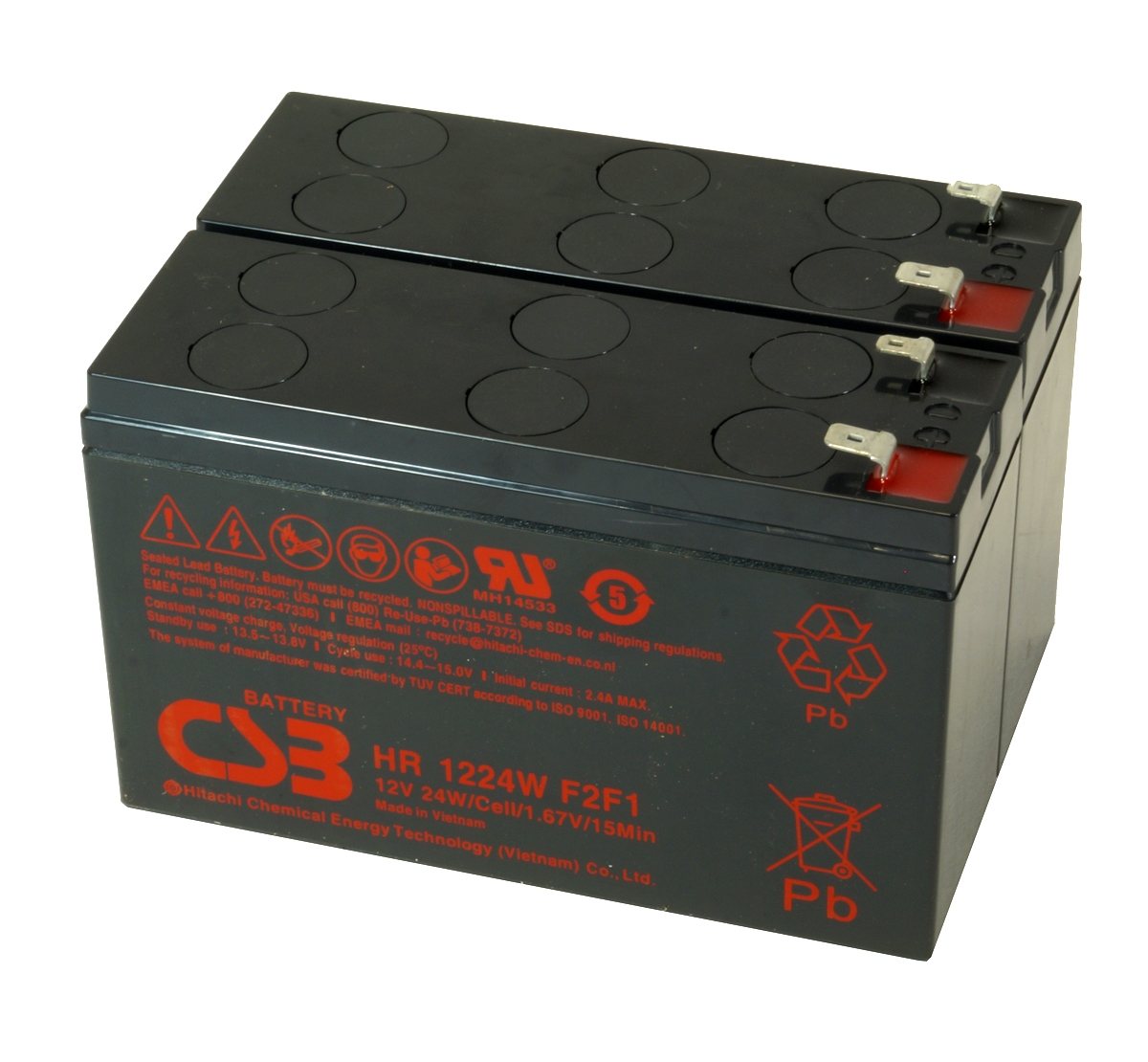 UPS vervangings batterij 2 x HR1224WF2F1 CSB Battery